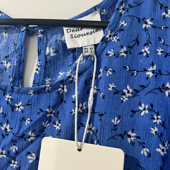 Dear Siouxsie blue long sleeve floral dress - Picture 3 of 3